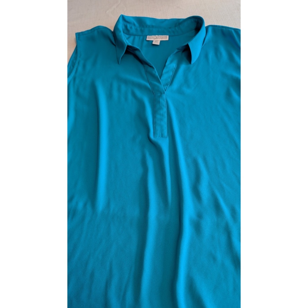 Dana Buchman Women Blue Sleeveless Blouse 3X Plus Burst of Beautiful Color